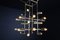 Lámpara de araña Mid-Century de latón con 28 luces, Suiza, años 60, Imagen 8