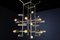 Lámpara de araña Mid-Century de latón con 28 luces, Suiza, años 60, Imagen 5