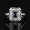 French Art Deco Sapphire Diamonds Platinum Rectangular Ring, 1920s 5