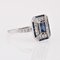 French Art Deco Sapphire Diamonds Platinum Rectangular Ring, 1920s 11