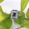 French Art Deco Sapphire Diamonds Platinum Rectangular Ring, 1920s 3