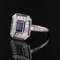 French Art Deco Sapphire Diamonds Platinum Rectangular Ring, 1920s 7