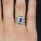 Französischer Art Deco Platin Ring mit Saphir und Diamanten, 1920er 6