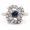 Vintage Tourbillon Ring in 14K White Gold with Sapphire and Diamonds, 1970s, Image 1