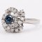 Vintage Tourbillon Ring in 14K White Gold with Sapphire and Diamonds, 1970s 4