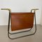 Brass and Brown Leather Magazine Holder by Carl Auböck, 1950s 16