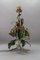 Hollywood Regency Style Green and Red Painted Toleware Flower Table Lamp, 1970s, Image 6