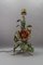 Hollywood Regency Style Green and Red Painted Toleware Flower Table Lamp, 1970s 4