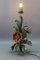 Hollywood Regency Style Green and Red Painted Toleware Flower Table Lamp, 1970s, Image 10