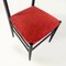 Italian Light Chair in Wood and Red Fabric by Gio Ponti for Cassina, 1951, Image 10