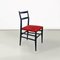 Italian Light Chair in Wood and Red Fabric by Gio Ponti for Cassina, 1951 3