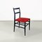 Italienischer Leichter Stuhl aus Holz & Rotem Stoff von Gio Ponti für Cassina, 1951 3