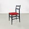 Italian Light Chair in Wood and Red Fabric by Gio Ponti for Cassina, 1951, Image 6