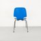 Sedia con scocca in legno azzurro e gambe in acciaio cromato, Italia, anni '60, Immagine 6