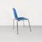 Italian Chair with Light Blue Wooden Shell and Chromed Steel Legs, 1960s 5