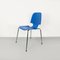 Italian Chair with Light Blue Wooden Shell and Chromed Steel Legs, 1960s 3