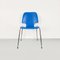 Italian Chair with Light Blue Wooden Shell and Chromed Steel Legs, 1960s 4