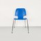 Italienischer Stuhl mit hellblauer Holzschale und verchromten Stahlbeinen, 1960er 4