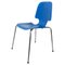 Italian Chair with Light Blue Wooden Shell and Chromed Steel Legs, 1960s, Image 1