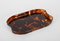 Mid-Century Modern Oval Serving Tray in Tortoiseshell Effect Acrylic Glass, Italy, 1970s, Image 12