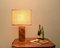 Lampada da tavolo Mid-Century quadrata in ottone e vimini di Tommaso Barbi, Italia, anni '70, Immagine 3