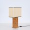 Mid-Century Italian Square Table Lamp in Brass and Rattan by Tommaso Barbi, 1970s 7