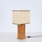 Mid-Century Italian Square Table Lamp in Brass and Rattan by Tommaso Barbi, 1970s, Image 7