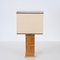 Mid-Century Italian Square Table Lamp in Brass and Rattan by Tommaso Barbi, 1970s 4