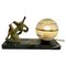French Art Deco Table Lamp with Stylized Spelter Representation of Birds, 1935 1