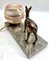 French Art Deco Table Lamp with Stylized Spelter Representation of a Deer, 1935 13