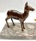 French Art Deco Table Lamp with Stylized Spelter Representation of a Deer, 1935 3