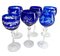 Kobaltblaue Gläser aus Kristallglas, 1950, 6 . Set 3