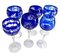 Cobalt Stem Glasses in Crystal, 1950, Set of 6 2