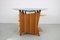 Modernist Italian Desk with Three Drawers, Book Storage and Light Blue Formica Table Plate, 1960s, Image 11