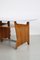 Escritorio italiano modernista con tres cajones, espacio para guardar libros y plato de mesa de formica azul claro, años 60, Imagen 21