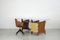 Modernist Italian Desk with Three Drawers, Book Storage and Light Blue Formica Table Plate, 1960s 34