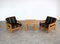 Vintage Armchairs & Coffee Table, Sweden, 1970s, Set of 3 1