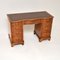 Burr Walnut Leather Top Pedestal Desk, 1950s, Image 2