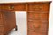 Burr Walnut Leather Top Pedestal Desk, 1950s, Image 10