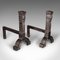 Large English Victorian Adirons in Cast Iron, 1890s, Set of 2, Image 1