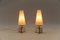 Petite Mid-Century Modern Massive Brass and Opaline Glass Table Lamps, 1950s , Set of 2, Image 3