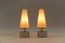 Petite Mid-Century Modern Massive Brass and Opaline Glass Table Lamps, 1950s , Set of 2 2