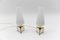 Petite Mid-Century Modern Massive Brass and Opaline Glass Table Lamps, 1950s , Set of 2, Image 4