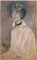 Jean-Gabriel Domergue, Retrato de una mujer elegante, Dibujo al pastel original, Imagen 1