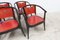 Baumann Armchairs Model Diese in Colour Wengé and Red from Pagnon Pelhaître, Set of 6, Image 9