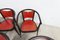 Baumann Armchairs Model Diese in Colour Wengé and Red from Pagnon Pelhaître, Set of 6 24