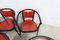 Baumann Armchairs Model Diese in Colour Wengé and Red from Pagnon Pelhaître, Set of 6, Image 24