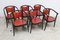 Baumann Armchairs Model Diese in Colour Wengé and Red from Pagnon Pelhaître, Set of 6 30