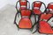 Baumann Armchairs Model Diese in Colour Wengé and Red from Pagnon Pelhaître, Set of 6, Image 6