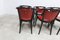 Baumann Armchairs Model Diese in Colour Wengé and Red from Pagnon Pelhaître, Set of 6 16